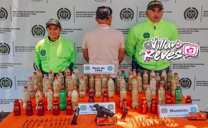 Incautaron 32.670 gr de base de coca empacados en 67 frascos de gaseosa en Villavicencio
